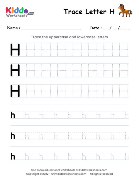 Tracing Letter H Worksheets Fun And Educational Handwriting Practice