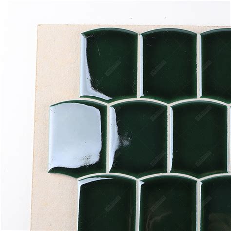 Wholesale Tunnel Pattern Porcelain Glossy Dark Green Mosaic Irregular