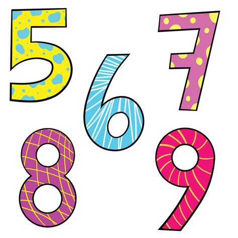 Set of Cute Vector Clipart Numbers, 5 to 9 25254625 Vector Art at Vecteezy