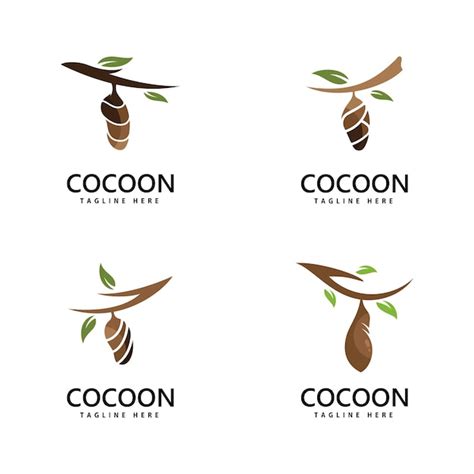 Premium Vector Cocoon Logo Vector Icon Illustration Template Design