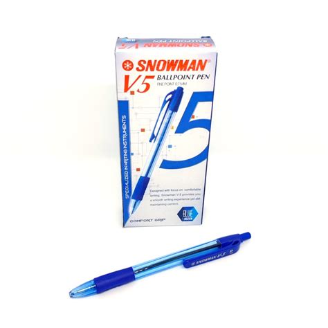 Bolpen Pulpen Snowman V5 Biru