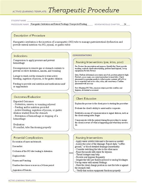 NG TUBE - NG tube template - ACTIVE LEARNING TEMPLATES THERAPEUTIC