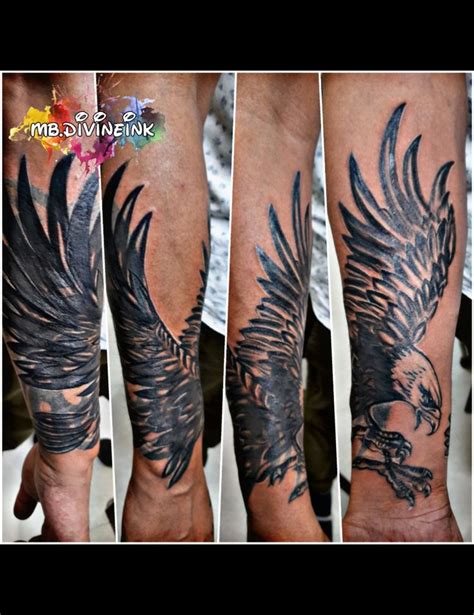 Coverup Tattoo Eagle Tattoo Forearm Tattoo Blackwork Tattoo Coverup