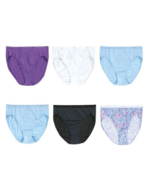 Hanes Hanes Cool Comfort Womens Cotton Hi Cut Panties 6 Pack Assorted Panties Kevinlen