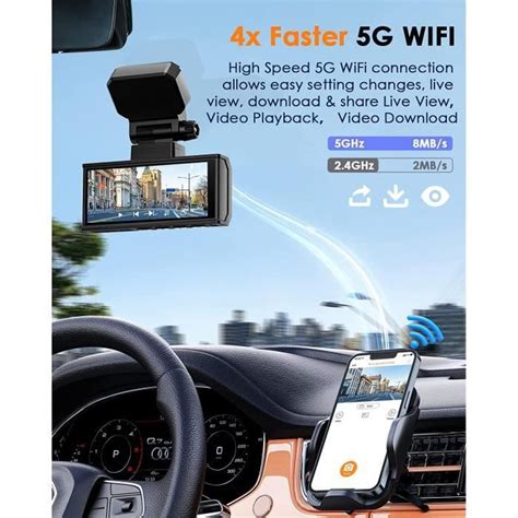 Toguard Cam Ra De Voiture K K G Wifi Gps Avant Arri Re Dual