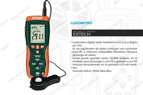 Luxómetro Extech HD450 Venta de equipos de medicion y seguridad