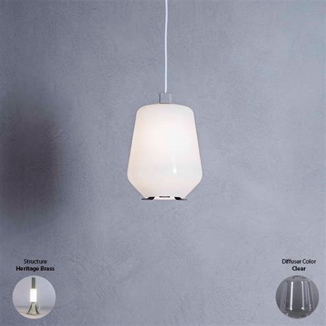 Clear Luisa S1 Suspension Lamp With Heritage Brass LED Non Dimmable