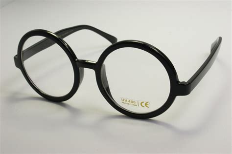 50s Round Black Clear Lens Wayfarer Super Nerd Glasses