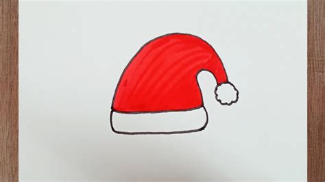 How To Draw Santa Hat Easy Step By Step Christmas Drawing