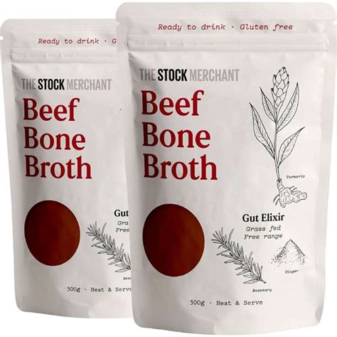 The Stock Merchant Ready To Drink Beef Bone Broth 300g X 2pack Woolworths