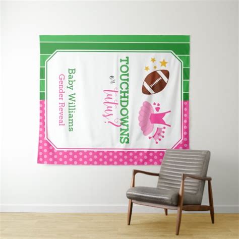 Touchdowns Or Tutus Gender Reveal Party Backdrop Zazzle