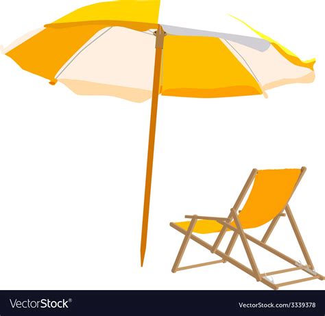 Beach chair and umbrella Royalty Free Vector Image