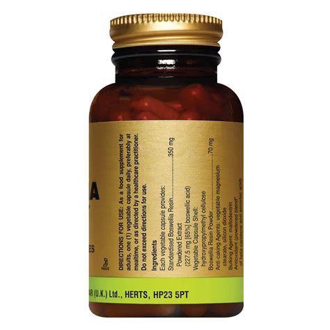 Solgar Boswellia Resin Extract, 60 Capsules - VictoriaHealth