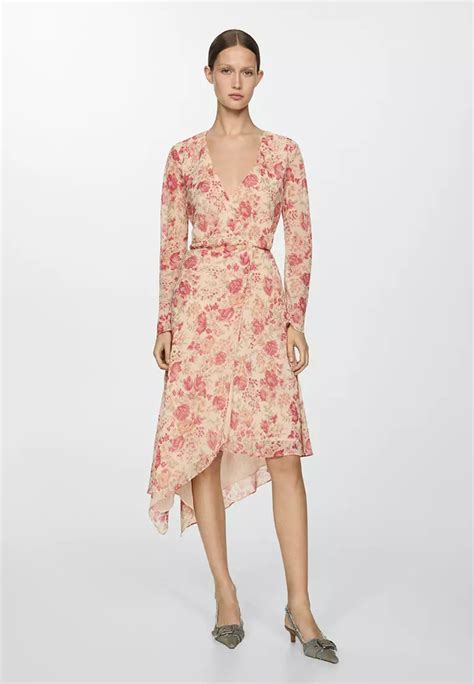 Jual Mango Floral Dress With Asymmetrical Hem Original Zalora