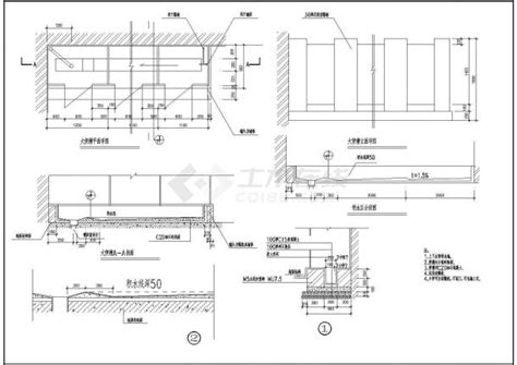 某长99米 宽72米 1层70平米小公厕cad建筑设计施工图纸（建筑设计说明 一层平面 屋顶平面 四立二剖面）图纸设计说明土木在线