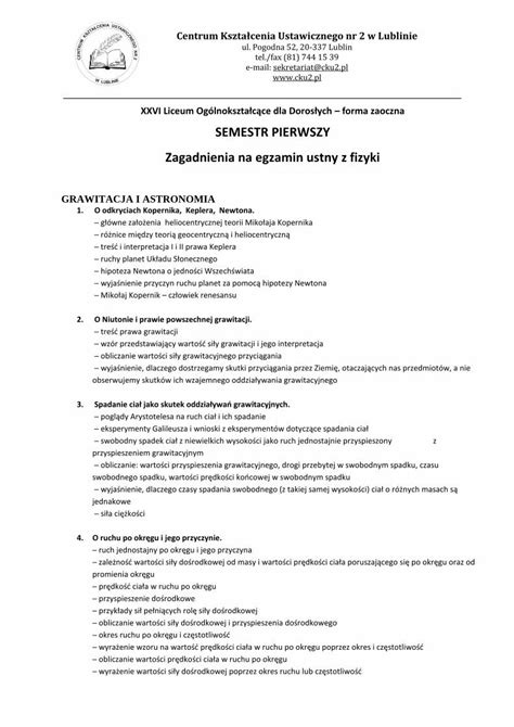 Pdf Semestr Pierwszy Zagadnienia Na Egzamin Ustny Z Fizyki Budowa