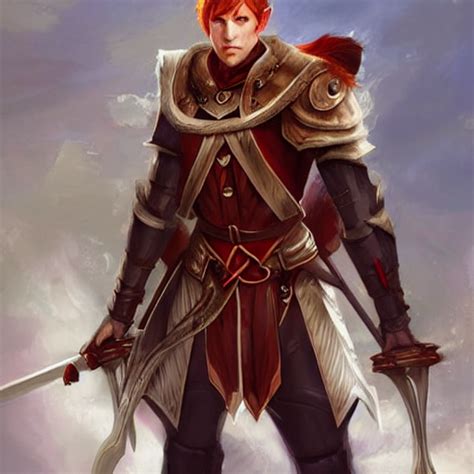 Prompthunt Dandd Portrait Male Half Elf Artificer With Red Hair Wearing