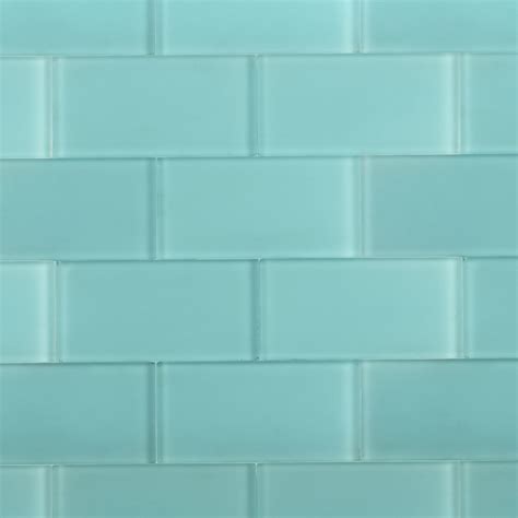 Shop For Loft Turquoise Frosted 3 X 6 Glass Tiles At