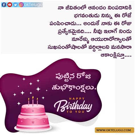 Happy Birthday Wishes Quotes Greetings Messages In Telugu