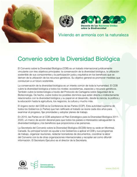 Convenio Sobre La Diversidad Biologica