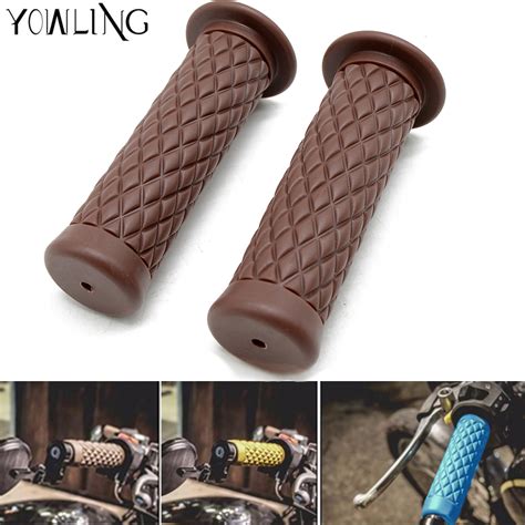 Yowling Vintage Retro Hand Grip Motorcycle Grips Mm Brown