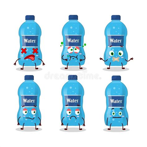 Water Bottle Cartoon Character With Nope Expression Stock Vector