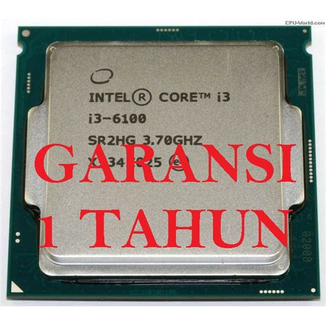 Jual Processor Intel Core I3 6100 370ghz Tray Lga 1151 Garansi 1 Tahun