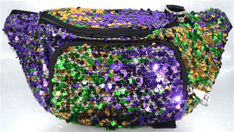 Large Pgg Sequin Fanny Pack Mardi Gras Light Ups