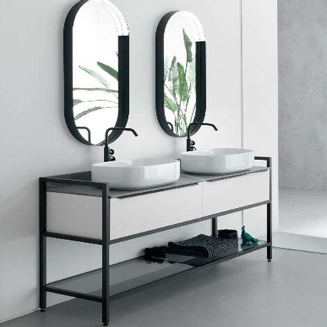 Mobile Bagno COMPAB Da 175 Cm Made In Italy Doppio Lavabo Colore