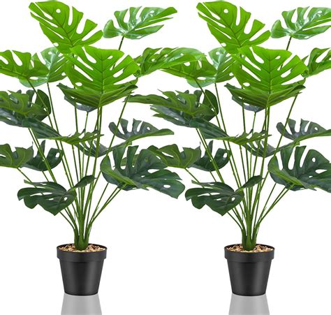 Lighterday Set Of 2 Fake Plants Artificial Plants Indoor Decorative