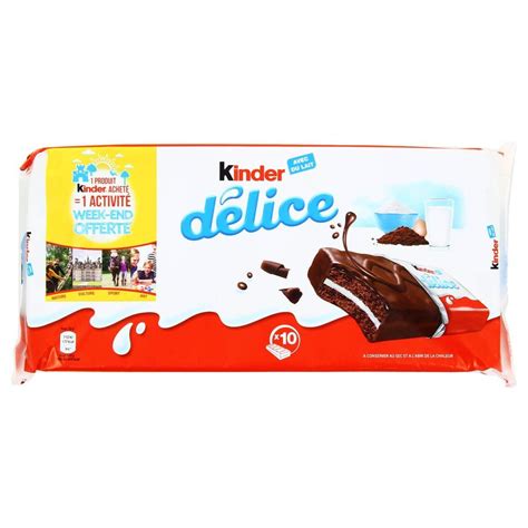 Ferrero Kinder Delice Cacao Chocolate Cake With Milk Cream 10 Pack 420g