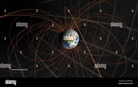 La Magnetosfera De La Tierra Ilustración De La Tierra Centro Y Su