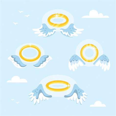 Premium Vector Hand Drawn Angel Halo Element Collection