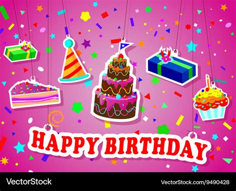 Happy Birthday Royalty Free Vector Image VectorStock