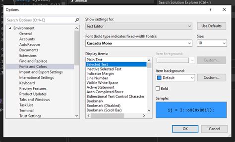 vbnet   change foreground  background colors  selection