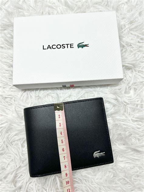 Lacoste Mens Fitzgerald Small Black Billfold Wallet Leather