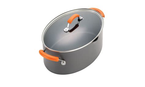 Rachael Ray Hard Anodized Nonstick Qt Cov Oval Pasta Pot W Spout Gray