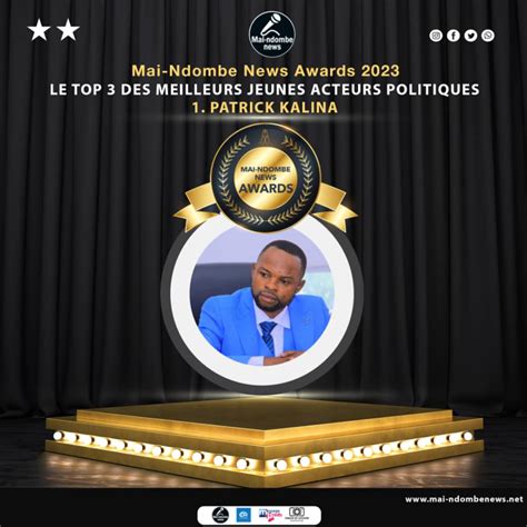 Mai Ndombe News Awards 2023 Patrick KALINA classé 1er du TOP 3 des