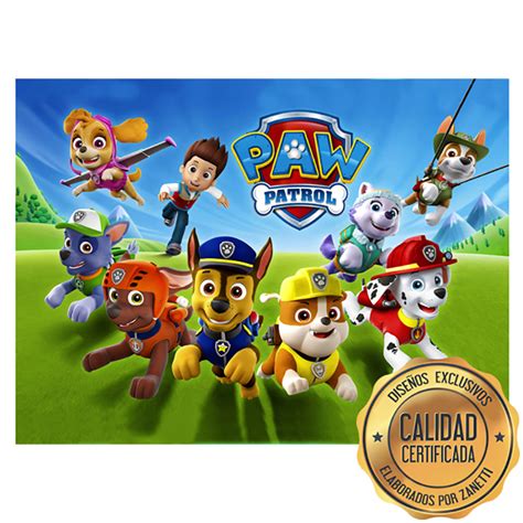 Lámina Paw Patrol Personajes Rect Zanetti