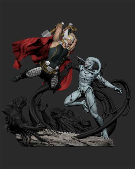 ArtStation - Thor vs Gorr 1/4 Diorama Fanart, Robson Barros | Thor ...