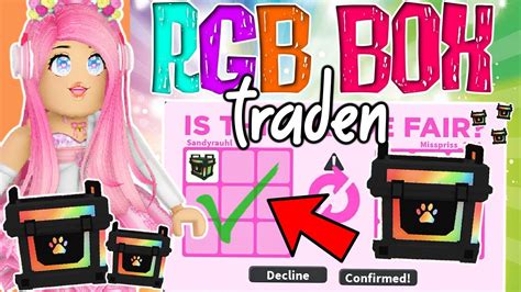 Ich TRADE Meine RGB BOX Auf Einem RICH SERVER Adopt Me Roblox