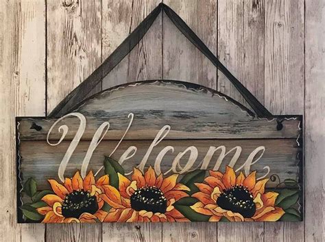 Sunflowers Welcome Sign Welcome Sunflowers Summer Decor Etsy Canada