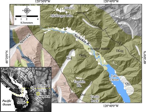 Geology Of The Lower Stehekin River Valley And Upper Lake Chelan Map