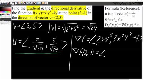 Calc 3 Directional Derivatives And The Gradient Vector Step By Step Ptb Youtube