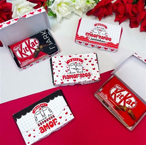 Caixa De Kit Kat Personalizada Dia Dos Namorados Flork No Elo7 Delicapel 1949920