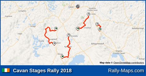 Streckenverlauf Cavan Stages Rally 2018 ITRC RallyeKarte De