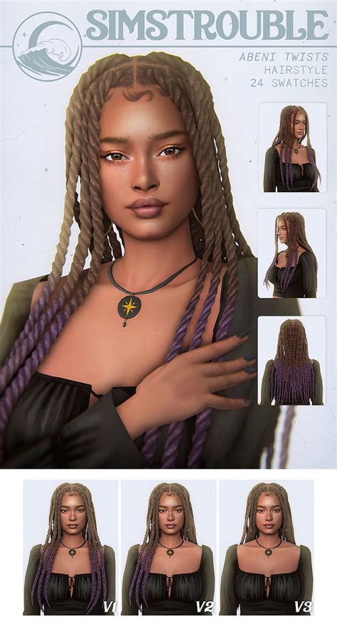 Abeni Twists By Simstrouble Simstrouble Afro Hair Sims 4 Cc Sims