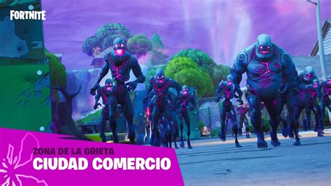 Fortnite Zona De La Grieta Ciudad Comercio Youtube