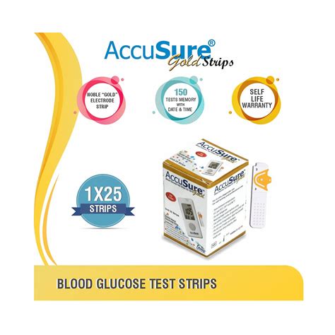 Accusure Gold Blood Glucose Test Strips Strips Cureka