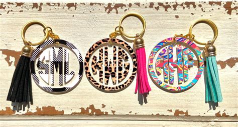 Monogram Keychain Monogram Keychains Monogram Key Chain - Etsy